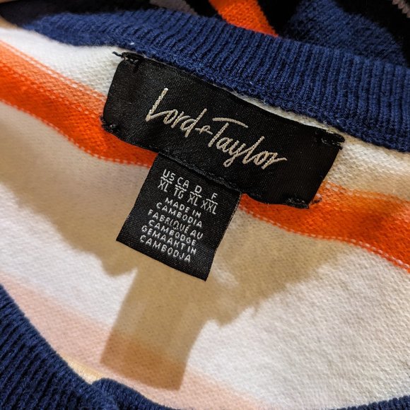 Lord & Taylor Striped Round Neck Cardigan XL - Picture 6 of 7